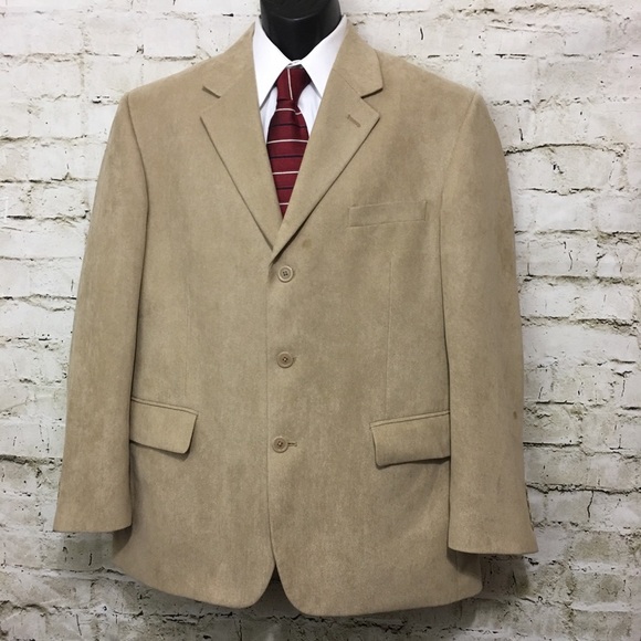 Alfani Tan 100% Polyester Textured Blazer Size 42S - Picture 1 of 6